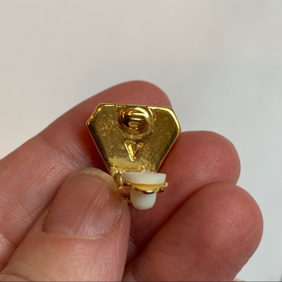 Lot 5 Pair Clip On Earrings Vintage Rhinestone Crystal Silver Gold Tone Costume - Picture 13 of 15